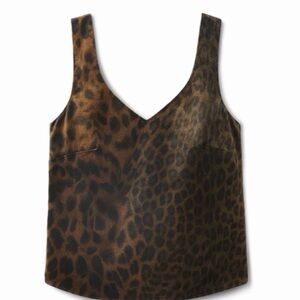CAbi Brown Leopard Print Camisole Cabi Party Tank #4822, Size Medium, NWOT